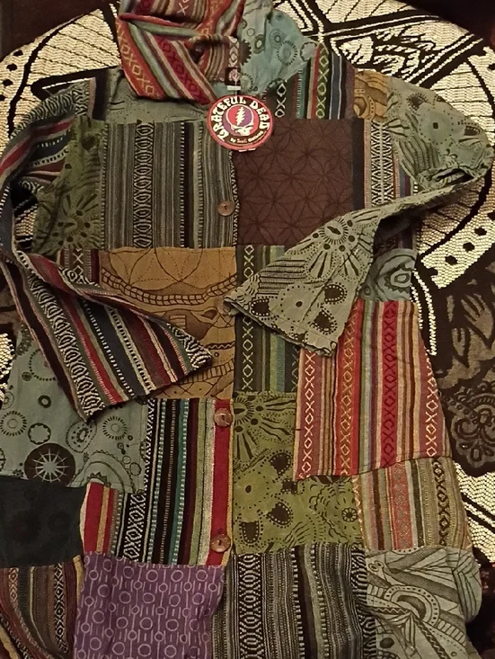 Grateful Dead Hooded Dress With Giant Embroidered Steal Your Face - Picture 5 of 8